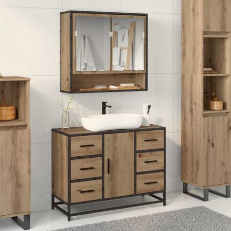 Gabinete de Lavabo para Baño Roble artisan 80 x 33 x 60 cm