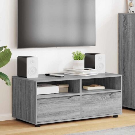 Gabinete de TV con cajón Gris 100 x 48 x 43 cm