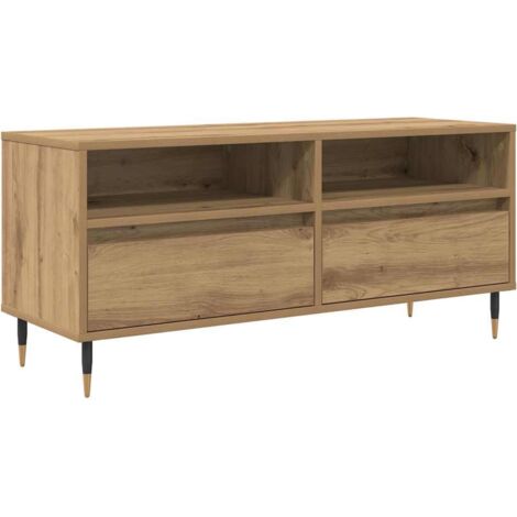 Gabinete de TV con cajón Roble artesanal 100 x 34,5 x 44,5 cm vidaXL
