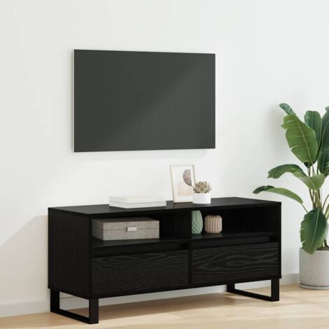 Gabinete de TV con cajón Roble Negro 100 x 34,5 x 44,5 cm