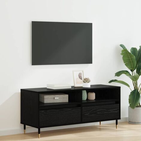 Gabinete de TV con cajón Roble Negro 100 x 34,5 x 44,5 cm