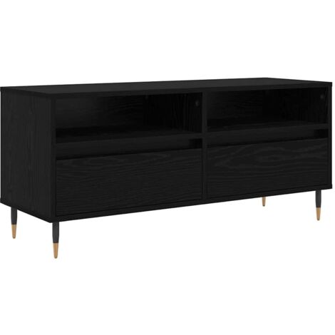 Gabinete de TV con cajón Roble Negro 100 x 34,5 x 44,5 cm vidaXL