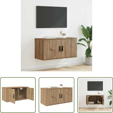 Gabinete para TV -  Mueble para TV montado en la pared Roble artisan