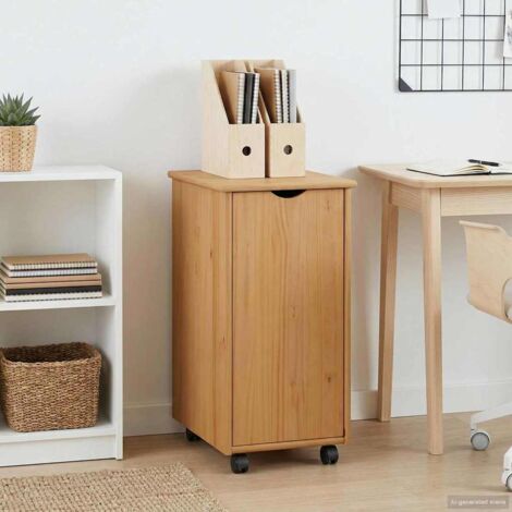 Gabinete rodante con rueda Marrón miel 34 x 39 x 65,5 cm