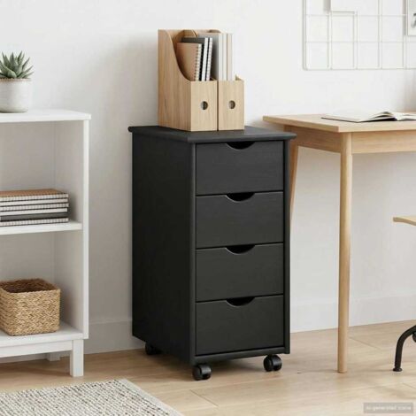 Gabinete rodante Gris 34 x 39 x 65,5 cm Madera de Pino Macizo