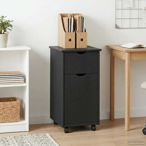 Gabinete rodante Gris 34 x 39 x 65,5 cm Madera de Pino Macizo
