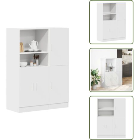 Gabinetes de cocina - vidaXL Mueble de cocina 2 piezas madera contrachapada blanca - Muebles de cocina blancos