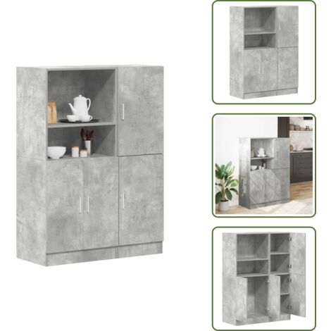 Gabinetes de cocina - vidaXL Set de muebles de cocina 2 pzas madera ingeniería gris hormigón - Muebles de cocina madera