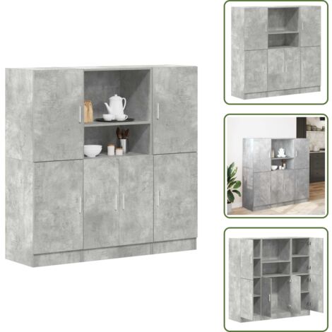 Gabinetes de cocina - vidaXL Set de muebles de cocina 3 pzas madera ingeniería gris hormigón - Muebles de cocina madera