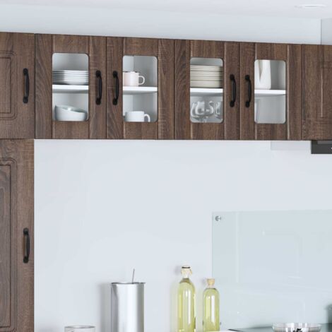 Gabinetes de pared de cocina Lucca 2 pcs Marrón Roble