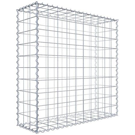 Gabion 100 cm x 100 cm x 30 cm – Mailles 10 x 10 cm – Résistance au cisaillement 3.5 kN – Pour murs de jardin et brise-vue – Gabiona