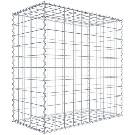 Gabion 100 cm x 100 cm x 50 cm – Mailles 10 x 10 cm – Fils d'acier Galfan – Résistance à la corrosion – Montage facile avec spirales – Gabiondeco