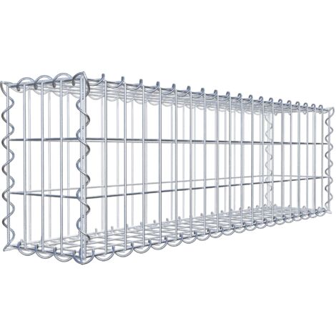 Gabion 100 cm x 30 cm x 20 cm – Mailles 5 x 10 cm – Fils d'acier Galfan pour résistance à la corrosion – Montage facile avec spirales – Gabiondeco