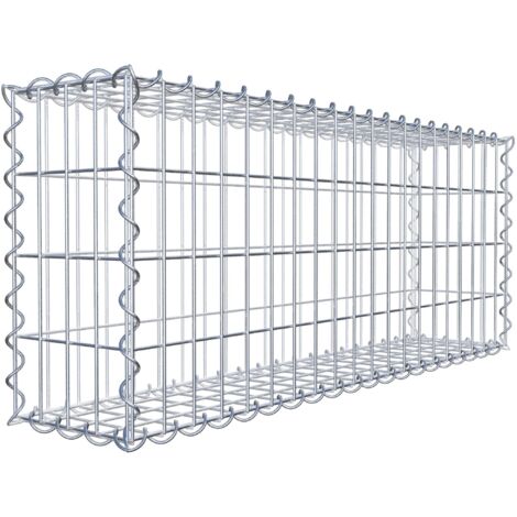Gabion 100 cm x 40 cm x 20 cm – Mailles 5 x 10 cm – Fils d'acier électro-soudés Galfan – Pour murs de soutènement – Gabiona