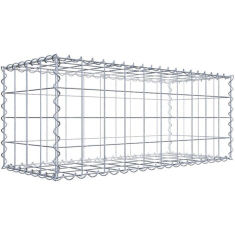 Gabion 100 cm x 40 cm x 40 cm – Mailles 10 x 10 cm – Spirale pour installation rapide – Construction en fil galvanisé – Gabiondeco