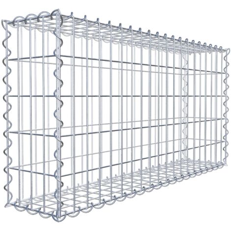 Gabion 100 cm x 50 cm x 20 cm – Mailles 5 x 10 cm – Spirales de connexion incluses – Fils d'acier électro-soudés Galfan – Gabiona