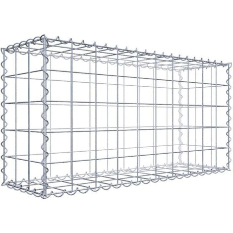 Gabion 100 cm x 50 cm x 30 cm – Mailles 10 x 10 cm – Fils d'acier Galfan pour résistance à la corrosion – Montage rapide avec spirales – Gabiona