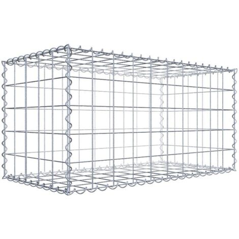 Gabion 100 cm x 50 cm x 50 cm – Mailles 10 x 10 cm – Fils d'acier Galfan pour résistance à la corrosion – Montage facile sans outils – Gabiona