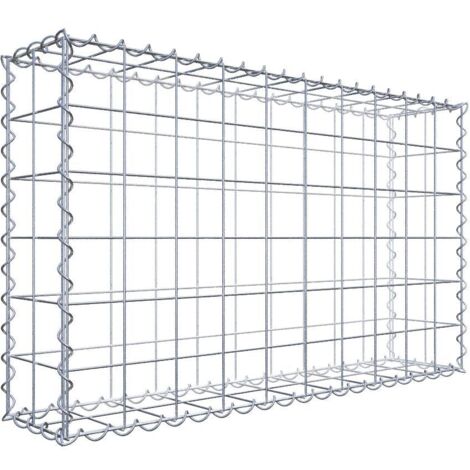 Gabion 100 cm x 60 cm x 20 cm – Mailles 10 x 10 cm – Fils d'acier électro-soudés Galfan – Spirales de connexion incluses – Gabiona