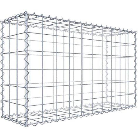 Gabion 100 cm x 60 cm x 30 cm – Mailles 10 x 10 cm – Spirales de connexion – Traitement Galfan pour résistance à la corrosion – Gabiona