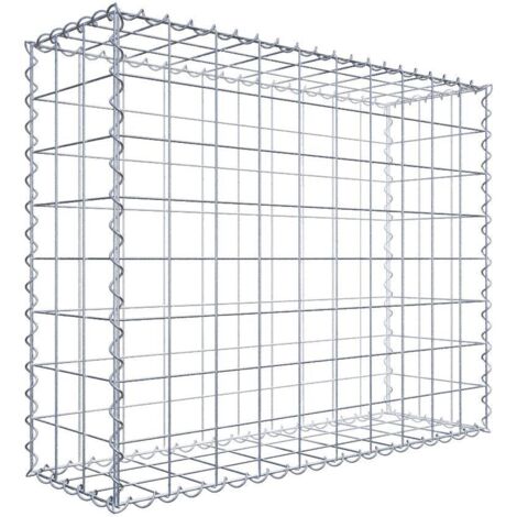 Gabion 100 cm x 80 cm x 30 cm – Mailles 10 x 10 cm – Résistance au cisaillement 3.5 kN – Montage facile avec spirales – Gabiona