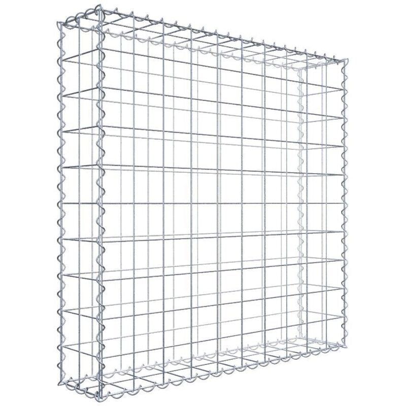 Gabion 100 cm x 100 cm x 20 cm (l x h x p). mailles 10 x 10 cm. Spirale - Made in Germany - Gabiondeco