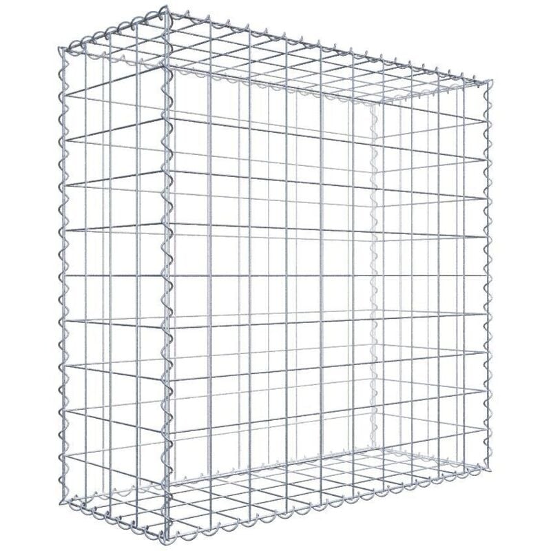 Gabion 100 cm x 100 cm x 40 cm (l x h x p). mailles 10 x 10 cm. Spirale - Made in Germany - Gabiondeco