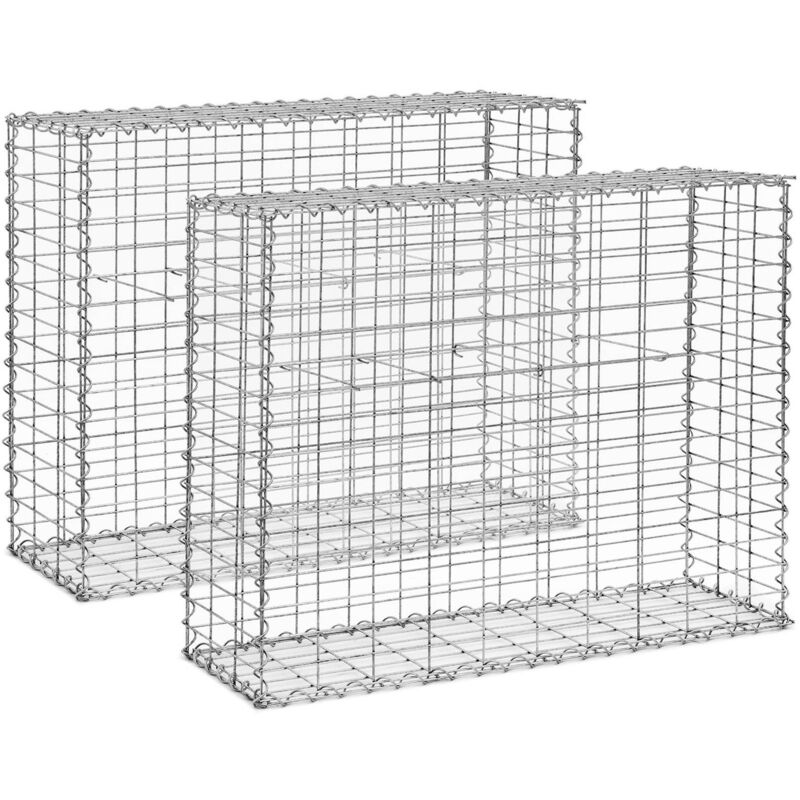 Gabion - 2 pcs. - 101 x 32 x 83 cm Clôture en gabions Grillage gabion