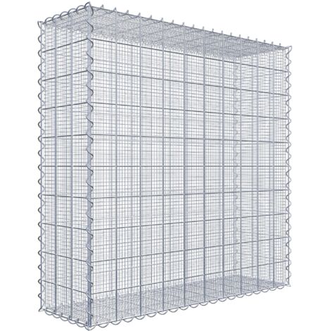 Gabion à mailles très fines 100 cm x 100 cm x 30 cm – Maille 10 x 10 cm pour gravillon – Montage rapide avec spirale – Made in Germany – Gabiona