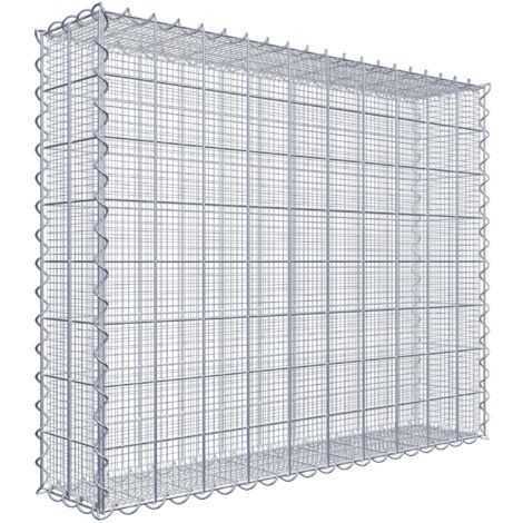 Gabion à mailles très fines 100 cm x 80 cm x 20 cm – Maille 10 x 10 cm – Spirale pour montage rapide – Fabriqué en Allemagne – Gabiona