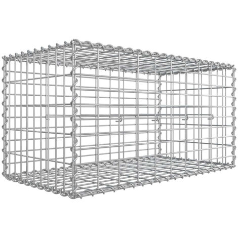 Gabion à pierres cage métallique maille fine 5 x 10 cm acier galvanisé antirouille 100 x 90 x 30 cm cloison murale décoration jardin