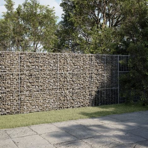 Gabion Basket，Gabion Wall with Cover 300x100x150 cm Galvanised Iron VSVS816493