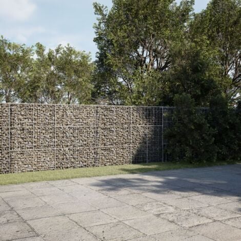 Gabion Basket，Gabion Wall with Cover 400x100x150 cm Galvanised Iron VSVS801000