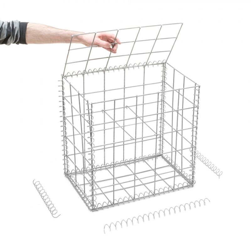 Gabion pour mur en gabion - 50 cm x 30 cm x 50 cm Maille rectangulaire 50 mm x 100 mm (Spirales) 3.8 mm