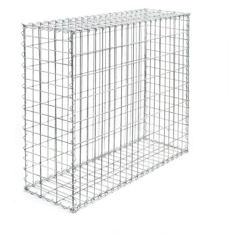 Le Poisson Qui Jardine - Gabion En Métal Galvanisé, Robuste, Résistant, 100 x 100 x 30 cm - Acier