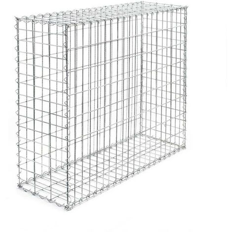 Gabion En Métal Galvanisé, Robuste, Résistant, 100 x 100 x 30 cm