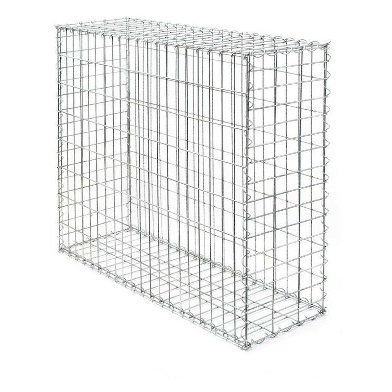 Gabion En Métal Galvanisé, Robuste, Résistant, 100 x 80 x 30 cm - Acier