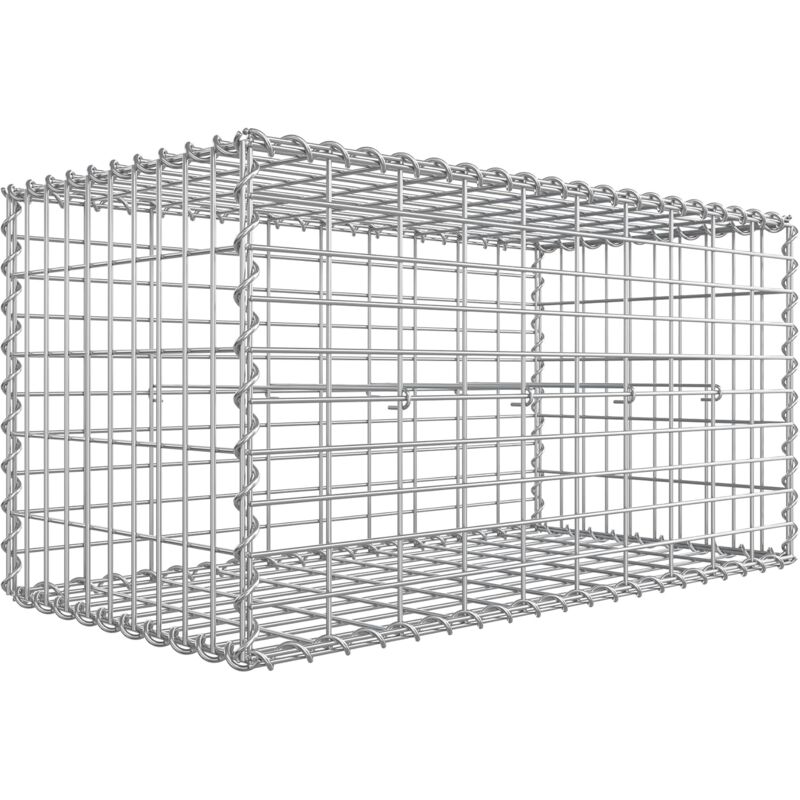 Songmics - Gabion pour Pierre, 100 x 50 x 50cm, cloture gabion, Cage en Métal, Panier à Pierre, Maille 5 x 10 cm, Galvanisé, Mur, Paterre, Décoration