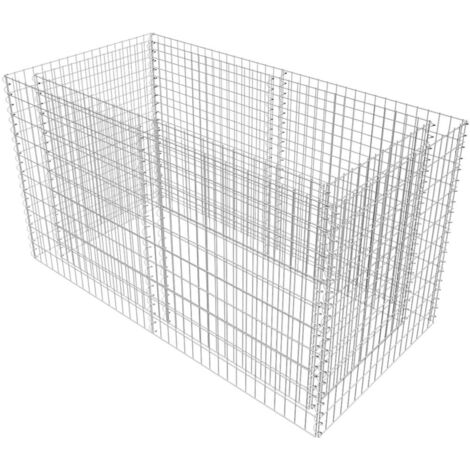 Gabion Planter Steel 180x90x100 cm Silver