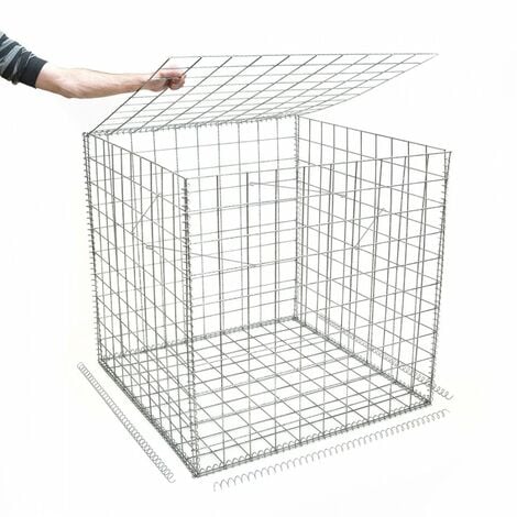 Gabion en kit - 100 cm x 100 cm x 100 cm - Mur en gabion - différentes mailles disponibles - Rinno Gabion