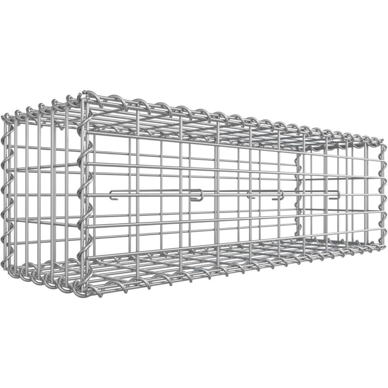 Songmics - Gabion pour Pierre, 100 x 30 x 30cm, cloture gabion, Cage en Métal, Panier à Pierre, Maille 5 x 10 cm, Galvanisé, Mur, Paterre, Décoration