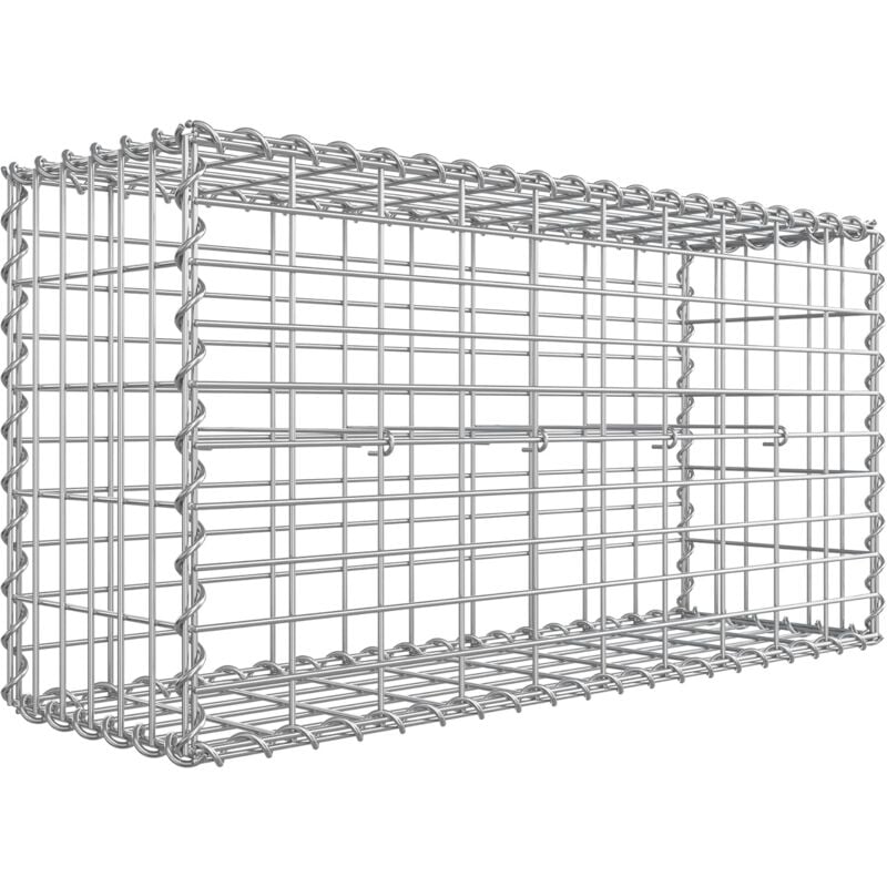 Gabion pour Pierre Songmics GGB153 - Argent - 100 x 50 x 30cm - Clôture gabion - Cage en métal - Panier à Pierre - Décoration de Jardin