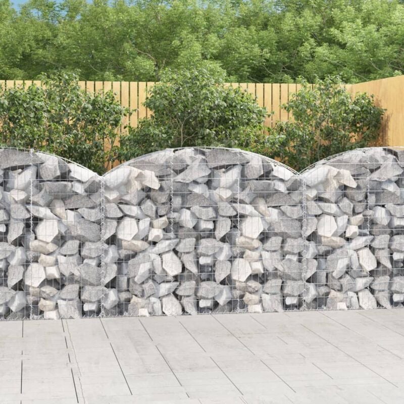 Gabion pour Pierres arqué Panier de gabions - Cage à pierre 150x30x100/120 cm Fer galvanisé BV996737 Bonnevie