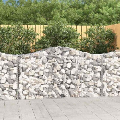 Gabion pour Pierres arqué 8 pcs Panier de gabions - Cage à pierre 200x50x100/120 cm fer galvanisé BV723632 - BonneVie