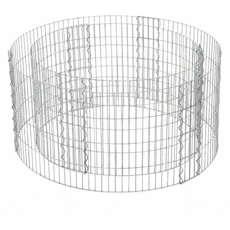 Gabion rond pour pierres panier à pierres métallique maille fine 2,5 x 10 cm acier galvanisé antirouille 90 x 40 cm (ø x h) pour pierres de 10 cm