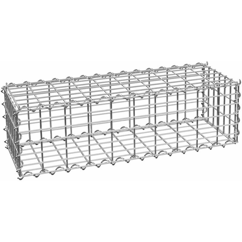 Gabion basket - gabion, garden gabion, wire wall basket - 100 x 30 x 30 cm - grey