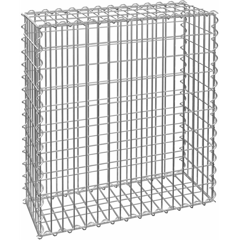 Gabion basket - gabion, garden gabion, wire wall basket - 100 x 30 x 80 cm - grey