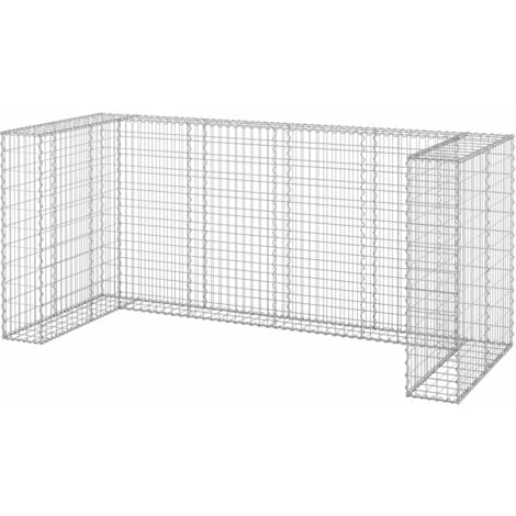 Gabion Wall for Garbage Bins Galvanised Steel 254x100x110 cm vidaXL