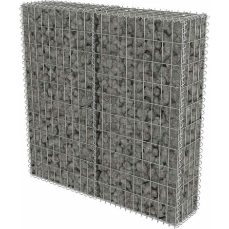 Gabion Wall with Covers Galvanised Steel 100x20x100 cm