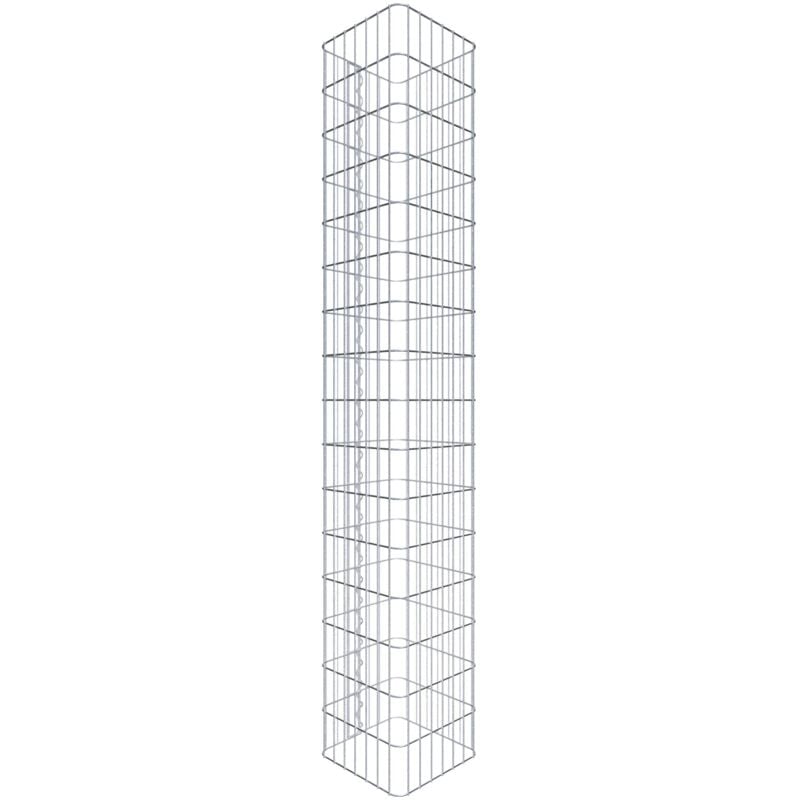 Gabiondeco - Colonne de Gabion carrà©e. 37 cm x 37 cm. mailles 5 x 10 cm - hauteur : 160 cm - Made in Germany